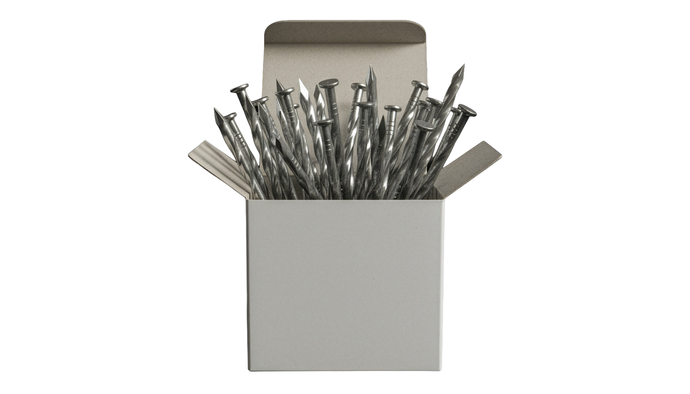 Heavy-duty steel turf nails for securing artificial grass to aggregate base
