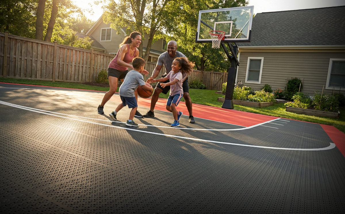 Béton vs Asphalte vs Tuiles CourtX : Le meilleur revêtement pour un terrain de basketball extérieur