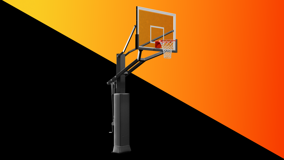 Portable basketball hoop Canada – Flex adjustable outdoor system full view – Surface SynX