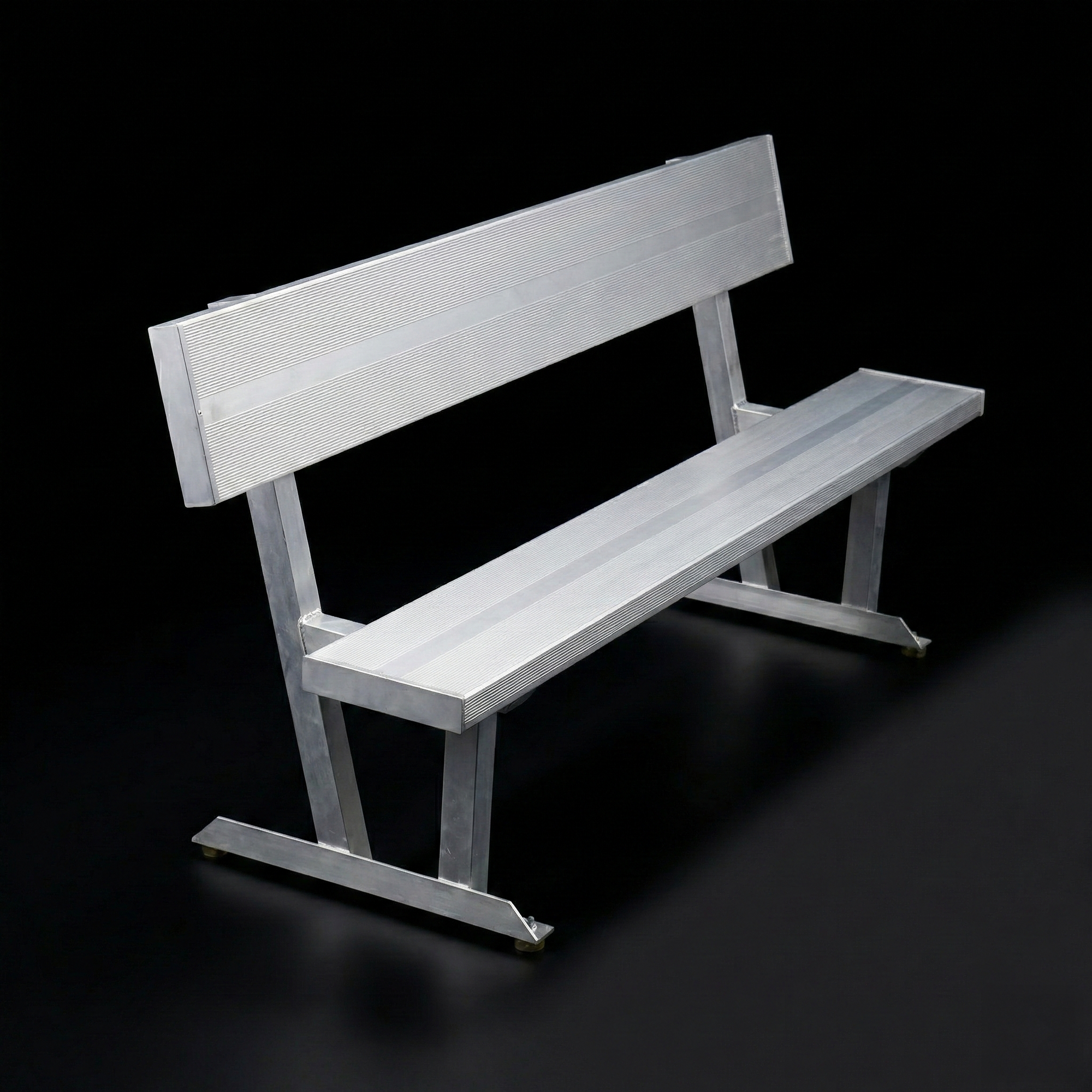 Aluminum-backed bench