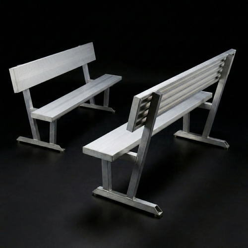 Aluminum-backed bench