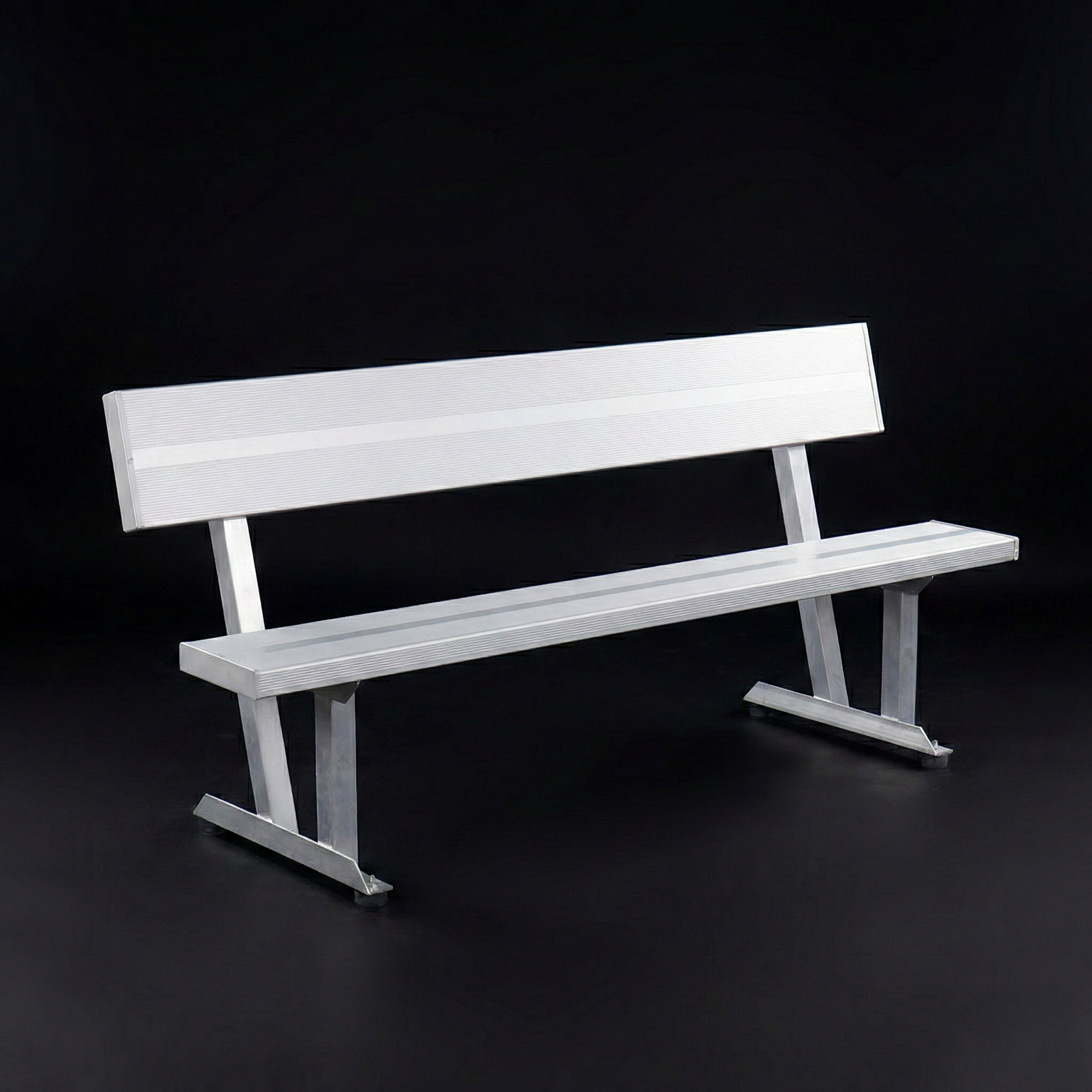 Aluminum-backed bench
