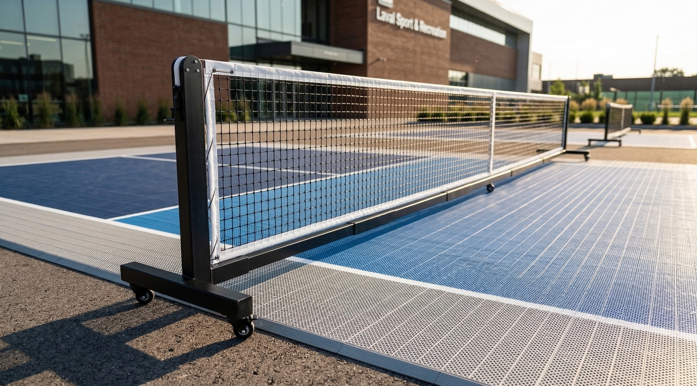 Filet de pickleball portable PB-100 | Réglementaire 6,7 m (22 pi) avec roues verrouillables (Canada)