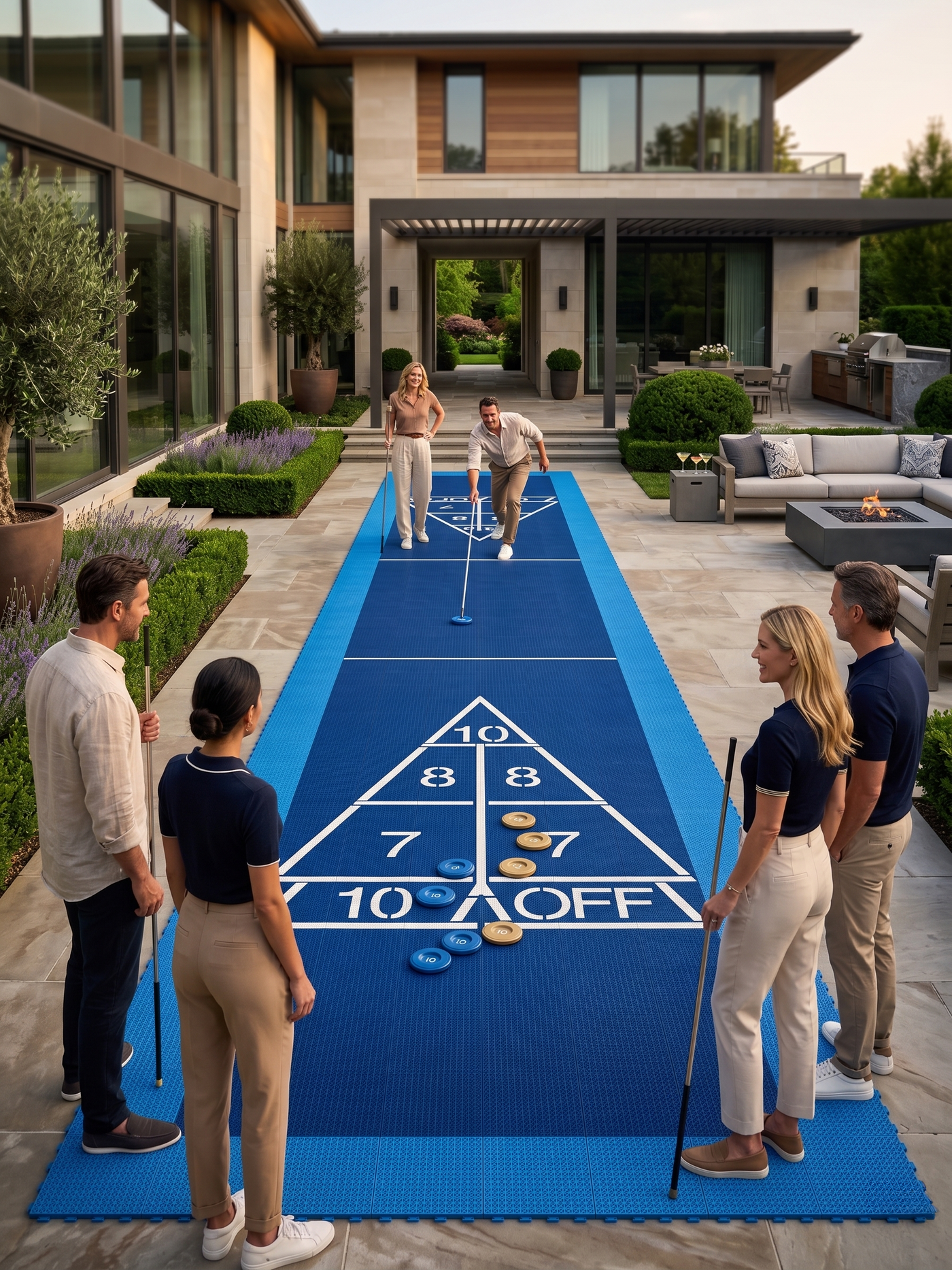 8ft x 48ft Modular Outdoor Shuffleboard Game Court Kit | Court Tiles Canada | Surface SynX