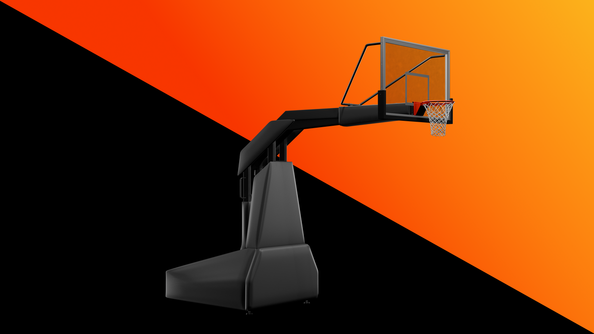 Portable basketball hoop Canada – adjustable outdoor system full view – Surface SynX